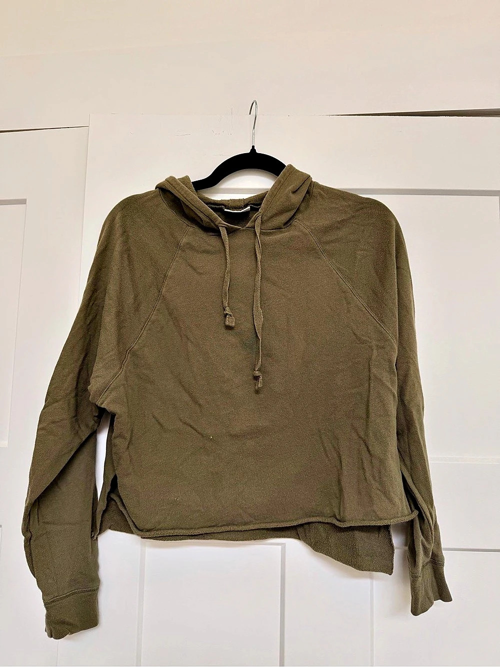 Olive Green Cropped Sweatshirt